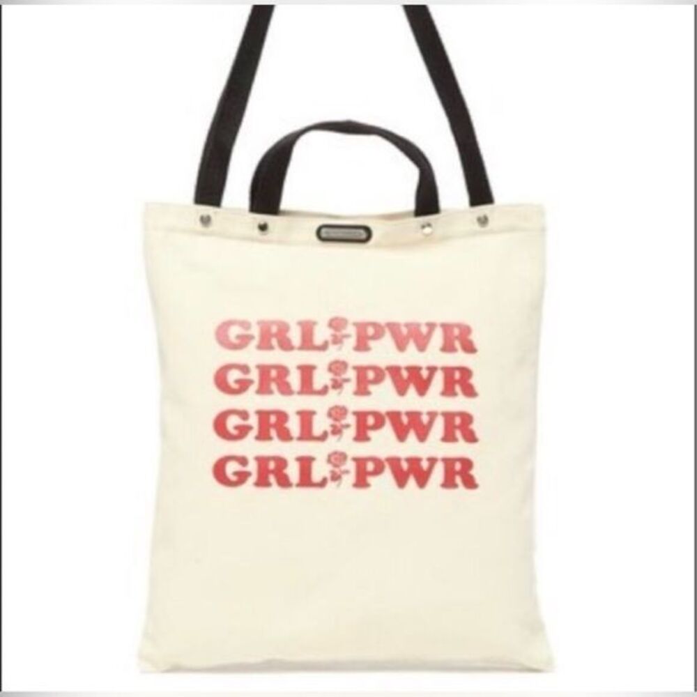 Rebecca Minkoff Girl Power Tote Bage Cross Stylish Cream Graphic